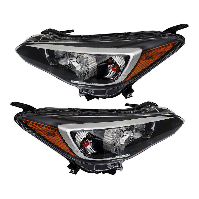 DURAFORCE Left+Right Headlight For 2017-18 Subaru Impreza/Crosstrek Halogen Chrome