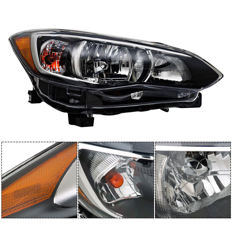 DURAFORCE Left+Right Headlight For 2017-18 Subaru Impreza/Crosstrek Halogen Chrome