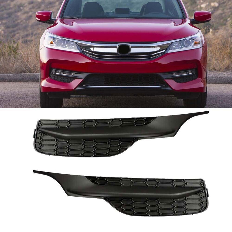 DURAFORCE Left+Right Front Fog Light Lamp Cover Bezel For 2016-2017 Honda Accord