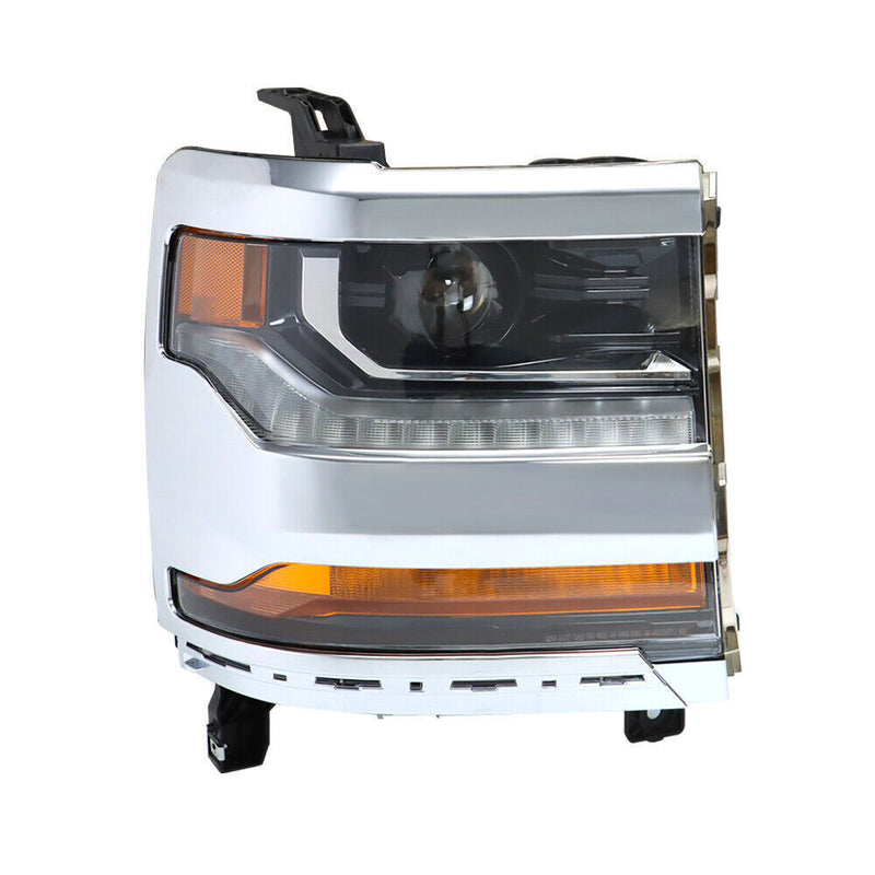 DURAFORCE Right Headlight For 2016-2018 Chevy Silverado 1500 Chrome Assembly HID