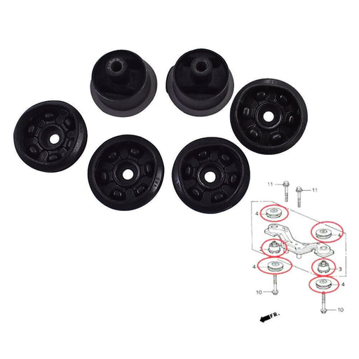 DURAFORCE 6x For Honda/CR-V Rear Differential Arm Mounting Bushing + Support Rubber