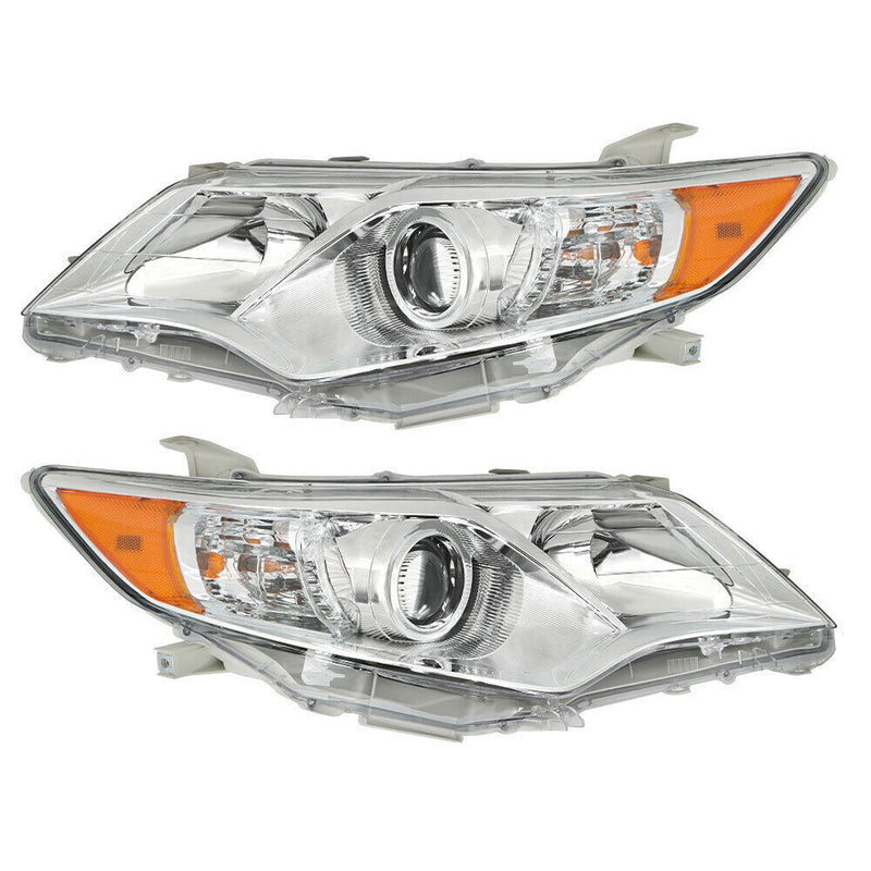 DURAFORCE Left+Right Headlights For 2012-2014 Toyota Camry Halogen Projector Lamps