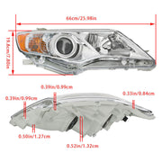 DURAFORCE Left+Right Headlights For 2012-2014 Toyota Camry Halogen Projector Lamps