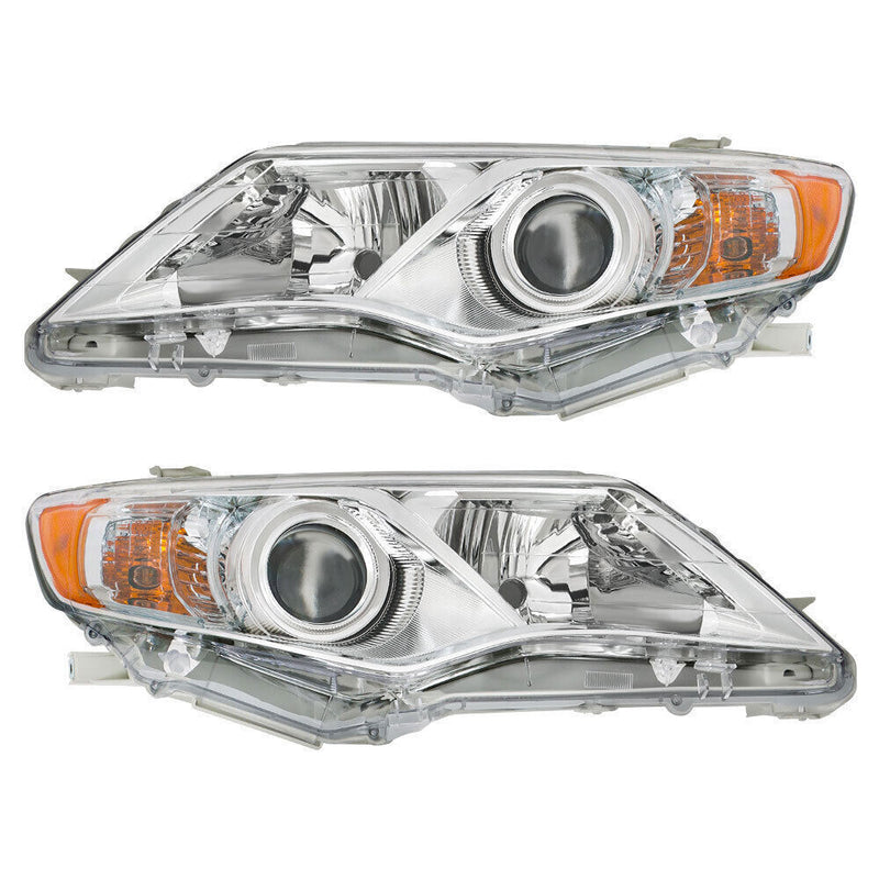 DURAFORCE Left+Right Headlights For 2012-2014 Toyota Camry Halogen Projector Lamps