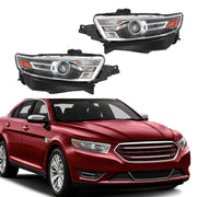 DURAFORCE Left+Right Halogen Headlight For 2013-2014 Ford Taurus Gray Trim H1R2