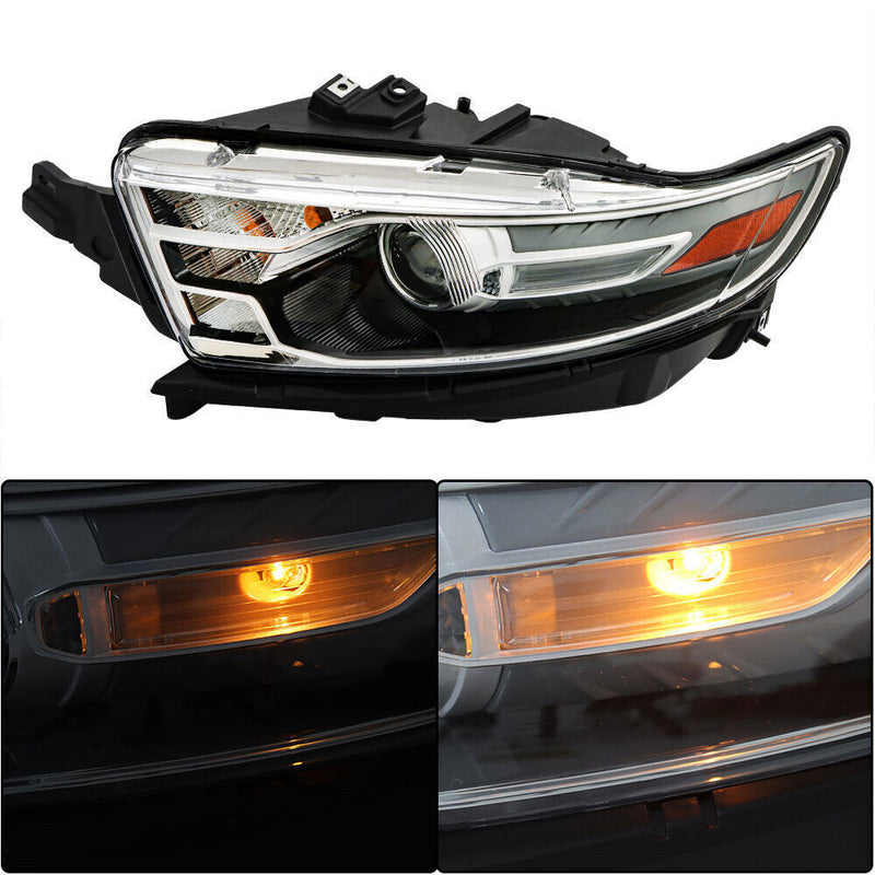 DURAFORCE Left+Right Halogen Headlight For 2013-2014 Ford Taurus Gray Trim H1R2