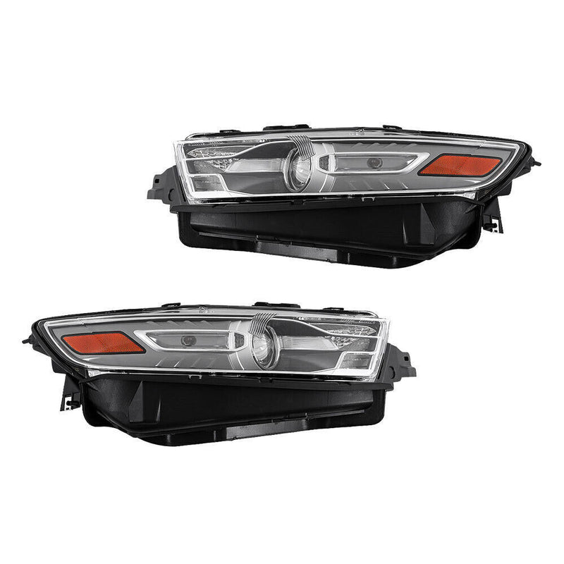DURAFORCE Left+Right Halogen Headlight For 2013-2014 Ford Taurus Gray Trim H1R2