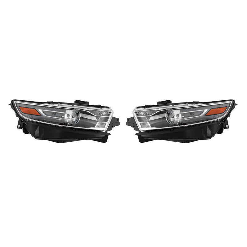 DURAFORCE Left+Right Halogen Headlight For 2013-2014 Ford Taurus Gray Trim H1R2