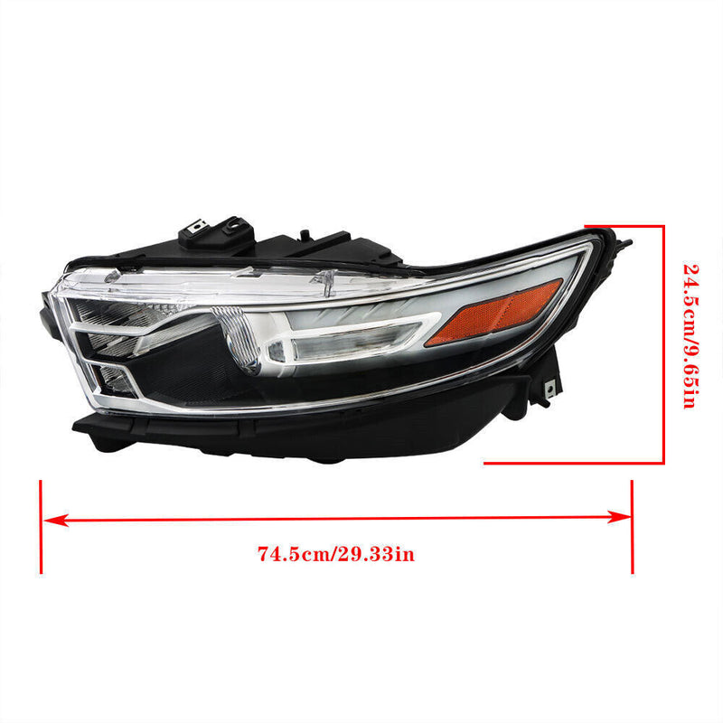 DURAFORCE Left+Right Halogen Headlight For 2013-2014 Ford Taurus Gray Trim H1R2