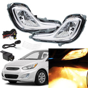 DURAFORCE Right+Left Bumper Fog Lights For 2012-2016 Hyundai Accent Driving Lamps