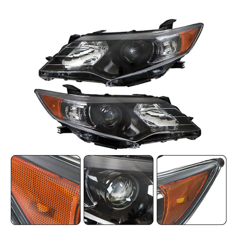 DURAFORCE Left+Right Headlights For 2012- 2014 Toyota Camry Halogen Type Factory
