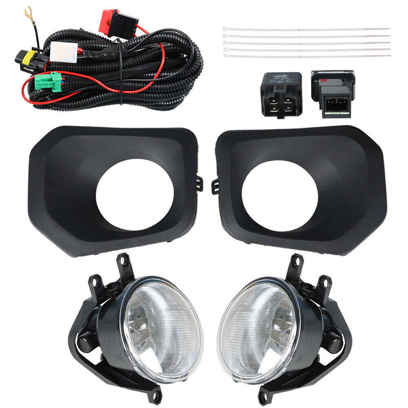 DURAFORCE Fog Lights w/Wiring Kit For 2016-2020 Toyota Tacoma SR SR5 Clear Lens