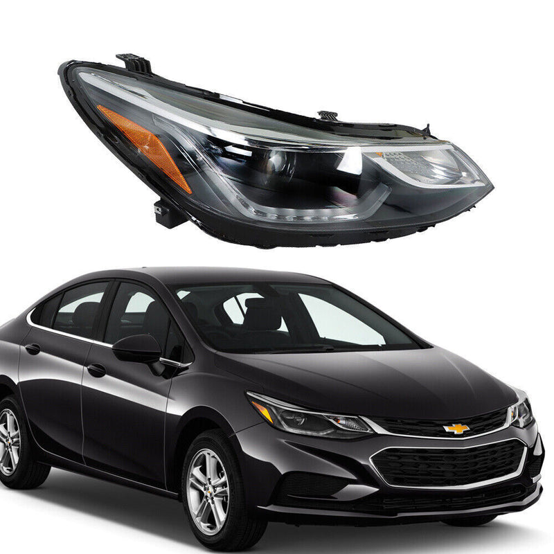 DURAFORCE Right Headlight For 2016 2017 2018 Chevy Cruze Projector Halogen Black