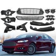 DURAFORCE Front Bumper Grill Fit For 2013-2016 Ford Fusion w/ Fog Light Covers