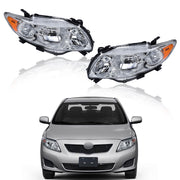DURAFORCE Left&Right Headlights Headlamps For 2009-2010 Toyota Corolla Halogen