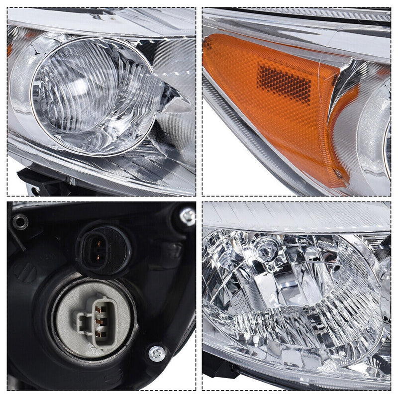 DURAFORCE Left&Right Headlights Headlamps For 2009-2010 Toyota Corolla Halogen