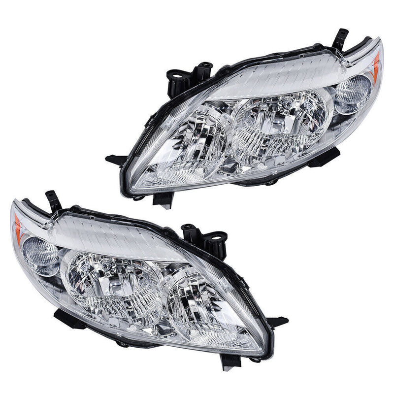 DURAFORCE Left&Right Headlights Headlamps For 2009-2010 Toyota Corolla Halogen
