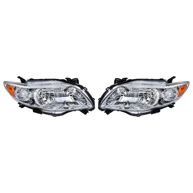 DURAFORCE Left&Right Headlights Headlamps For 2009-2010 Toyota Corolla Halogen