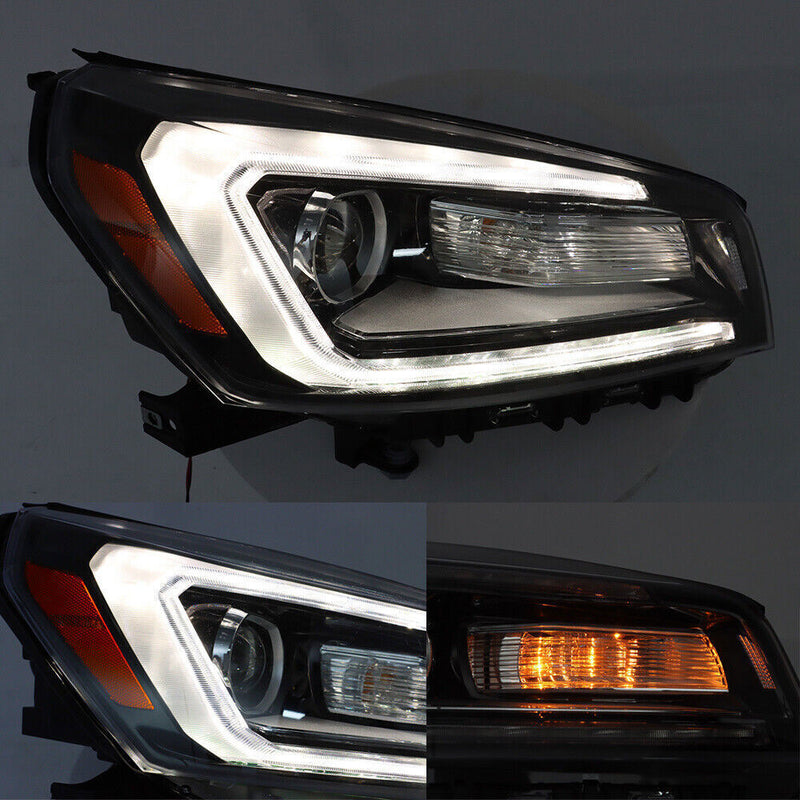 DURAFORCE Right+Left Headlights Halogen W/LED For 2013-2016 GMC Acadia Headlamps