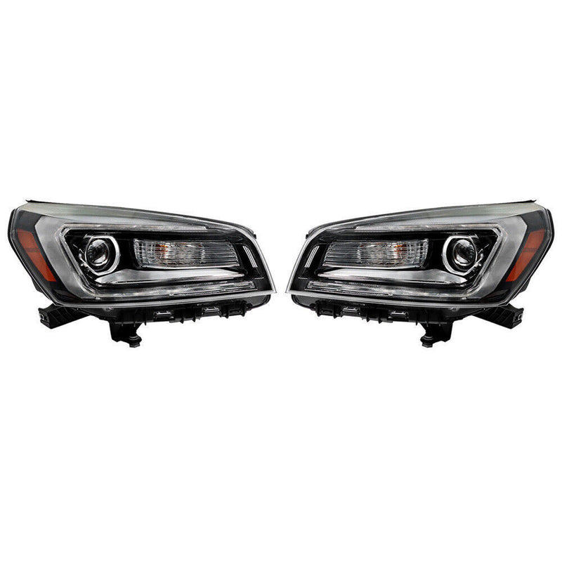DURAFORCE Right+Left Headlights Halogen W/LED For 2013-2016 GMC Acadia Headlamps