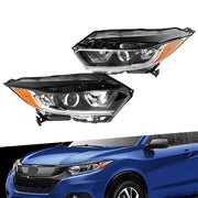 DURAFORCE Left+Right Side Headlight For 2019-2022 Honda HRV Assembly Halogen Black