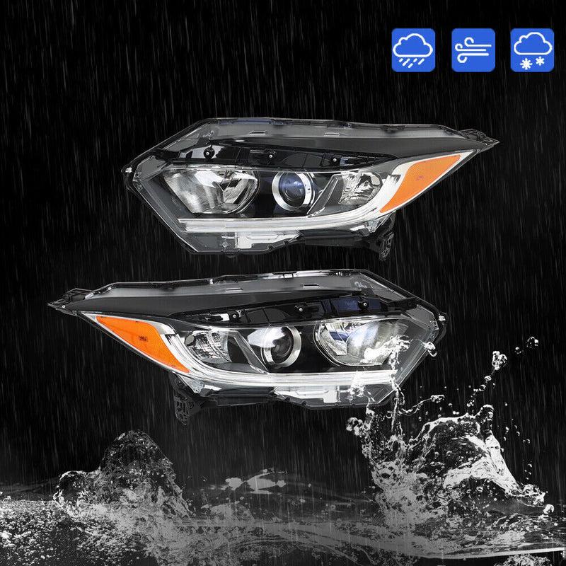 DURAFORCE Left+Right Side Headlight For 2019-2022 Honda HRV Assembly Halogen Black
