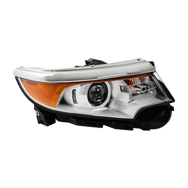 DURAFORCE Right Side Headlight For 2011 2013 2014 Ford Edge Halogen Chrome W/o DRL