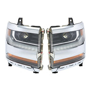DURAFORCE Left+Right Headlights For 2016-18 Chevy Silverado 1500 HID w/ DRL Chrome
