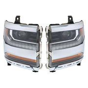 DURAFORCE Left+Right Headlights For 2016-18 Chevy Silverado 1500 HID w/ DRL Chrome