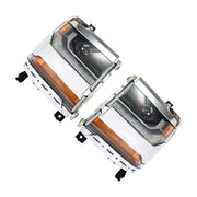 DURAFORCE Left+Right Headlights For 2016-18 Chevy Silverado 1500 HID w/ DRL Chrome