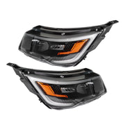 DURAFORCE RH&LH Headlight Halogen W/LED DRL For 2016-18 Ford Explorer Sport Black