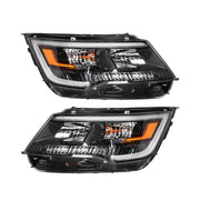 DURAFORCE RH&LH Headlight Halogen W/LED DRL For 2016-18 Ford Explorer Sport Black