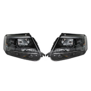 DURAFORCE RH&LH Headlight Halogen W/LED DRL For 2016-18 Ford Explorer Sport Black