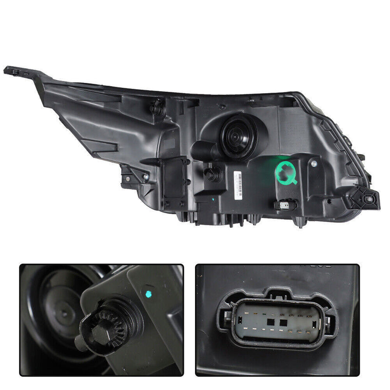DURAFORCE RH&LH Headlight Halogen W/LED DRL For 2016-18 Ford Explorer Sport Black