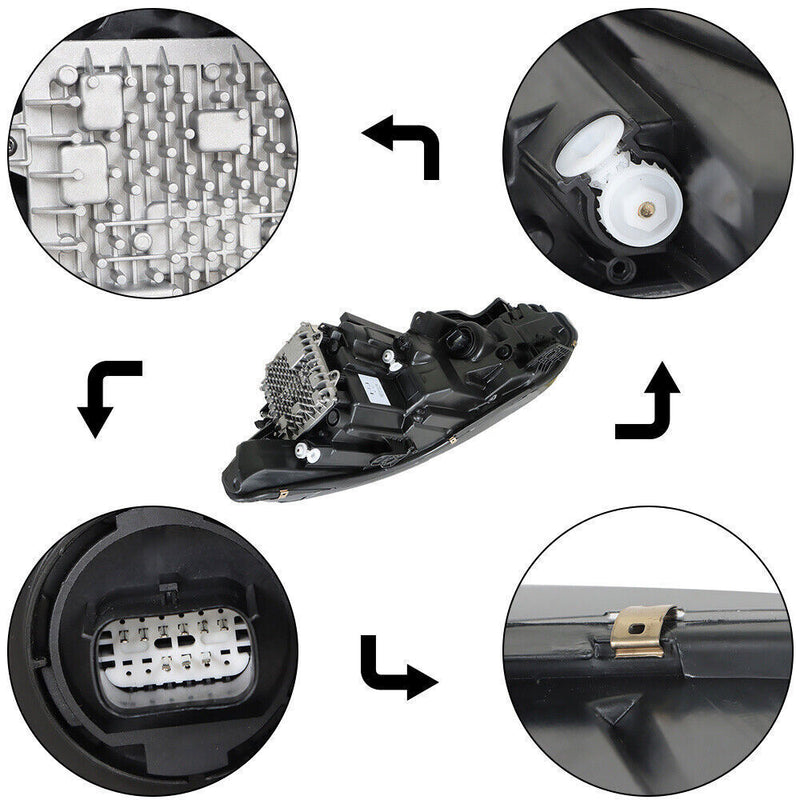 DURAFORCE Right Headlight For 2019-2022 Jeep Cherokee LED Passenger Side Headlamp