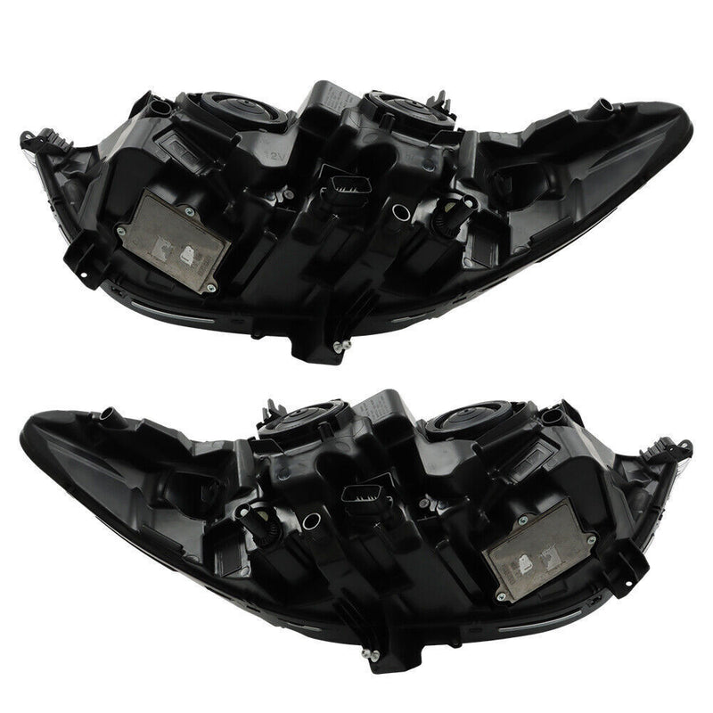 DURAFORCE Right+Left Headlights For 2017-2019 Ford Fusion Halogen+LED DRL Headlamp