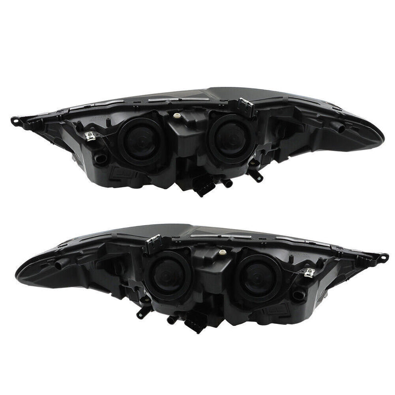 DURAFORCE Right+Left Headlights For 2017-2019 Ford Fusion Halogen+LED DRL Headlamp