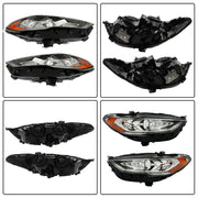 DURAFORCE Right+Left Headlights For 2017-2019 Ford Fusion Halogen+LED DRL Headlamp