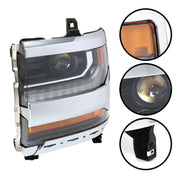 DURAFORCE Left Headlight For 2016-2018 Chevy Silverado 1500 HID/Xenon w/ LED DRL