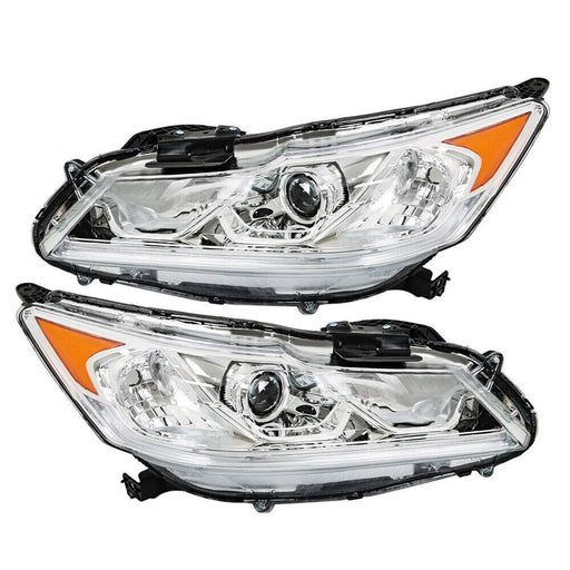DURAFORCE Left+Right Headlights For 2016 2017 Honda Accord Sedan 4Dr W/DRL Halogen