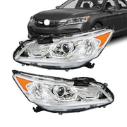 DURAFORCE Left+Right Headlights For 2016 2017 Honda Accord Sedan 4Dr W/DRL Halogen