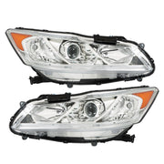 DURAFORCE Left+Right Headlights For 2016 2017 Honda Accord Sedan 4Dr W/DRL Halogen