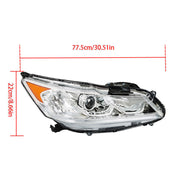 DURAFORCE Left+Right Headlights For 2016 2017 Honda Accord Sedan 4Dr W/DRL Halogen