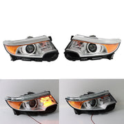 DURAFORCE Right&Left Headlights For 2011-2014 Ford Edge Halogen Chrome Clear Lamps