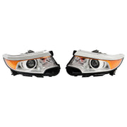 DURAFORCE Right&Left Headlights For 2011-2014 Ford Edge Halogen Chrome Clear Lamps