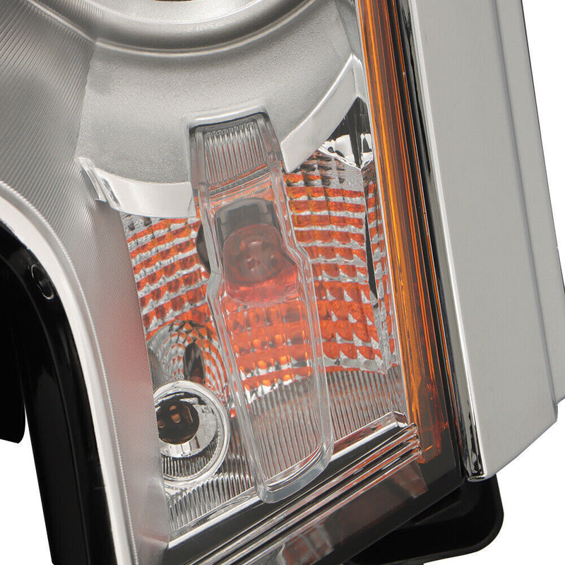 DURAFORCE Right&Left Headlights For 2011-2014 Ford Edge Halogen Chrome Clear Lamps
