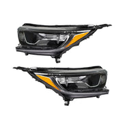 DURAFORCE RH+LH Headlight For 2017-2022 Honda CR-V Halogen W/LED DRL Black Housing