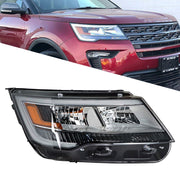 DURAFORCE Right Headlight For 2016-2018 Ford Explorer Halogen w/LED DRL Clear Lens