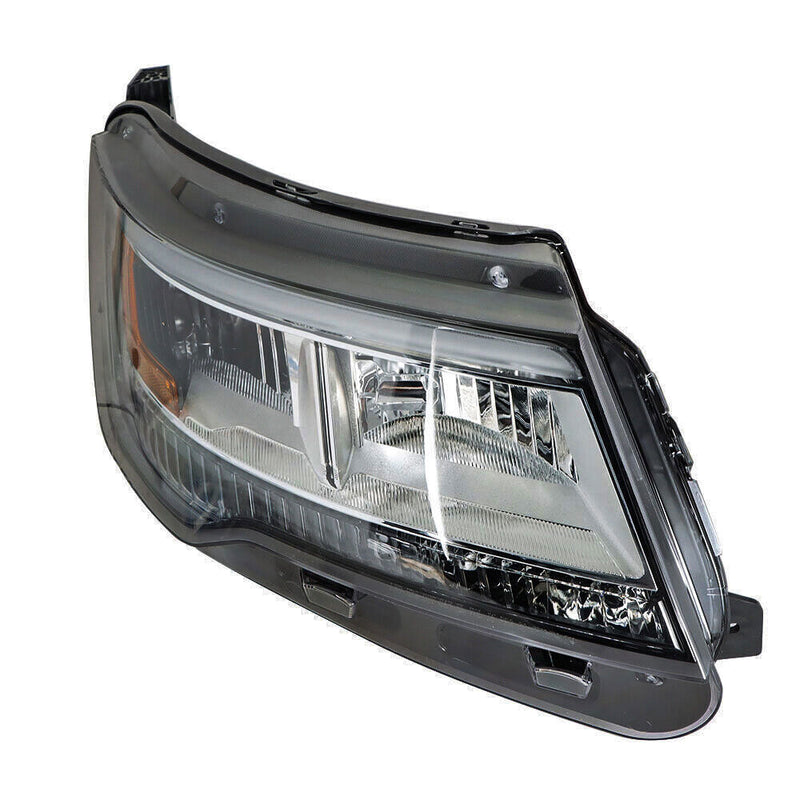 DURAFORCE Right Headlight For 2016-2018 Ford Explorer Halogen w/LED DRL Clear Lens