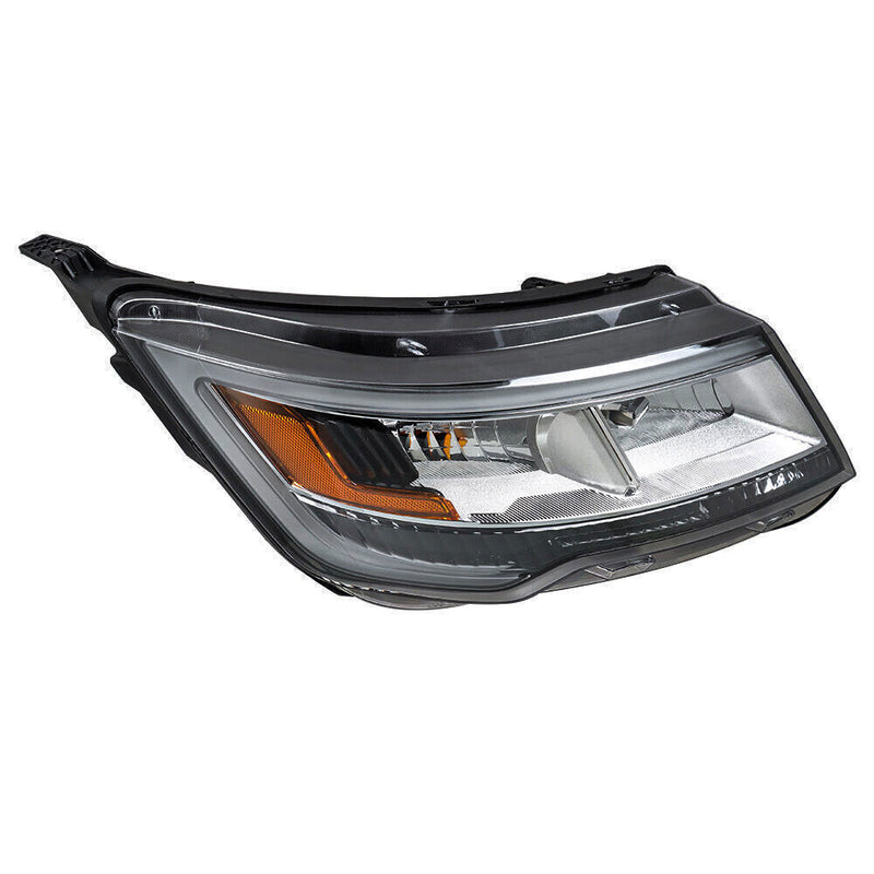 DURAFORCE Right Headlight For 2016-2018 Ford Explorer Halogen w/LED DRL Clear Lens